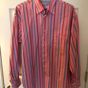 Bugatchi Umo Pink and Blue Dress shirt
